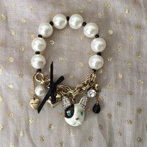 Betsey Johnson Frenchie Charm Stretch Bracelet